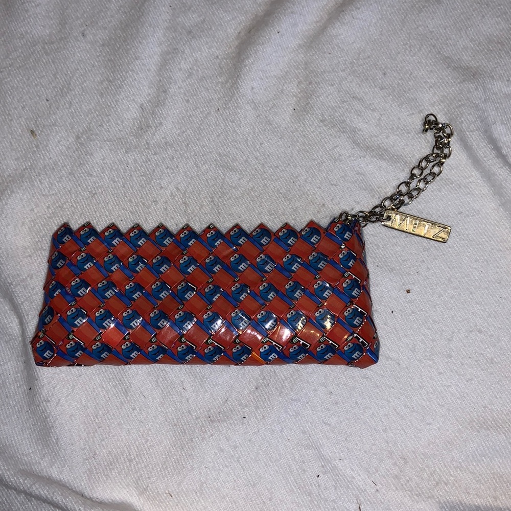 Mitz wrapper wristlet purse M&M’s made in MEXICO handcraftedchain wristband